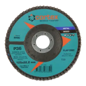Flap disc CORTEX Basic T29, 125 x 22.2 mm (conical) (Aluminum Oxide )