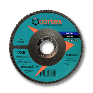 Flap disc CORTEX Basic T29, 125 x 22.2 mm (conical) (Aluminum Oxide )